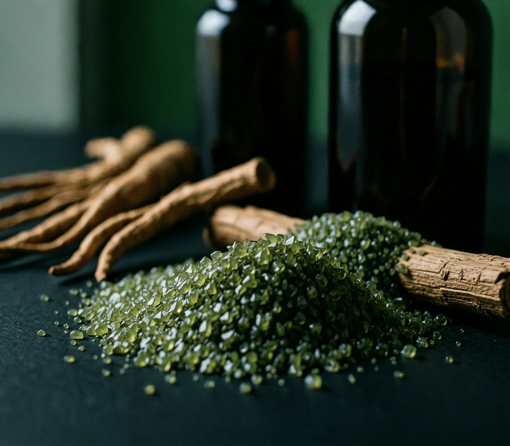 Detailed view of botanical extract powder